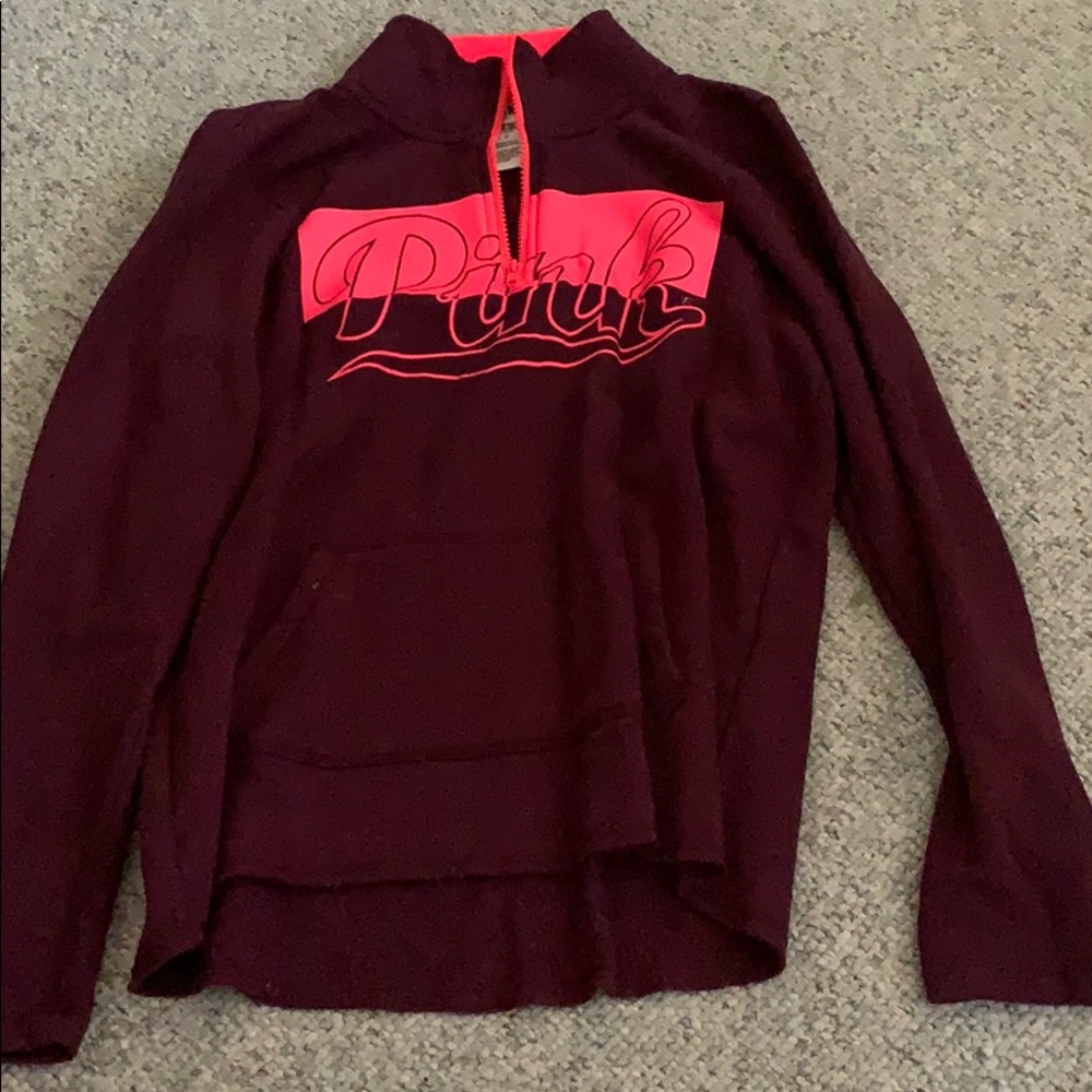 PINK maroon 1/4 zip